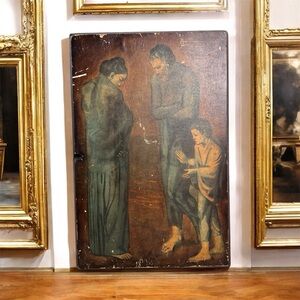Vintage Paint on Wood‎ Picasso “The Tragedy” Moody Wall Art 15” x 24”